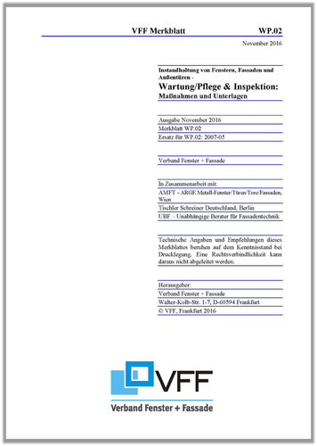 Merkblatt WP.02: Wartung/Pflege & Inspektion: Maßnahmen und Unterlagen
